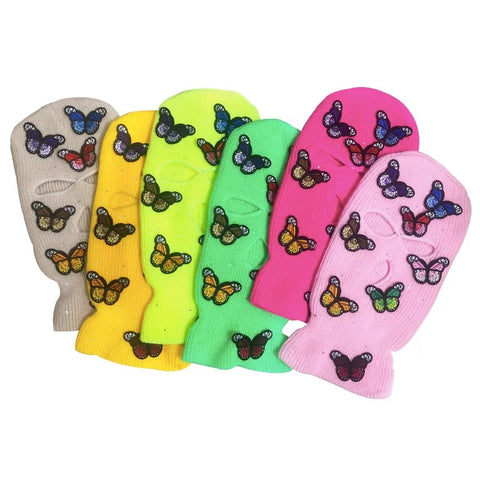 Butterfly ski mask beanie