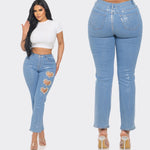 3 Heart crystal jeans