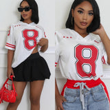 #8 girlie football jersey