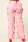 Pink mineral cargo pants