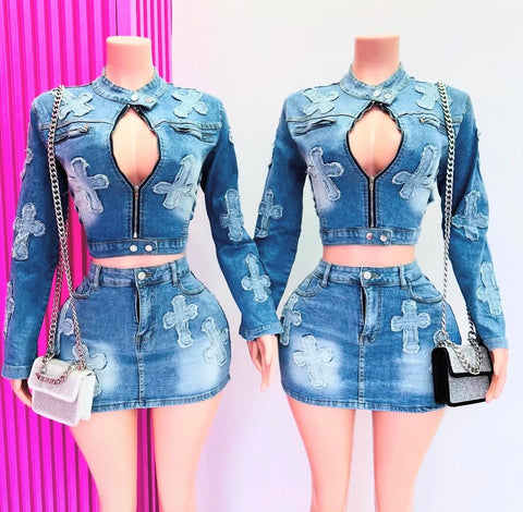 Denim cross set