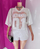 Authentic lace jersey top