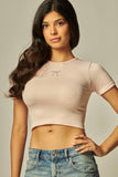 Ribbon rhinestone crop top