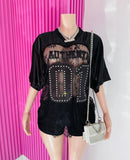 Authentic lace jersey top