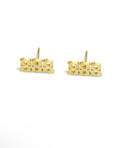 Angel number 888 stud earring