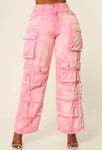 Pink mineral cargo pants