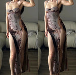 Brown combo dress