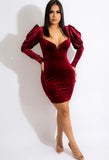 Red velvet dress