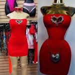 Red heart dress