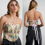 Cutie Floral ribbon corset