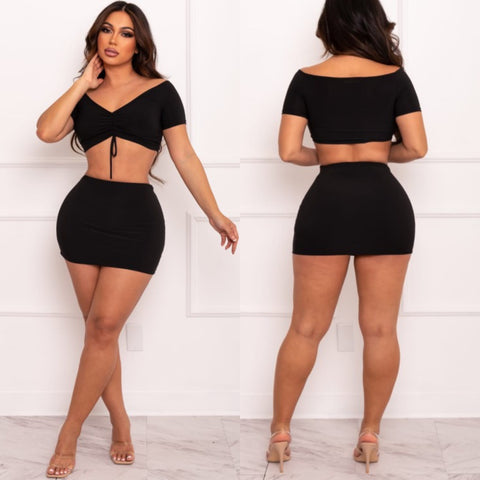 Black skirt set