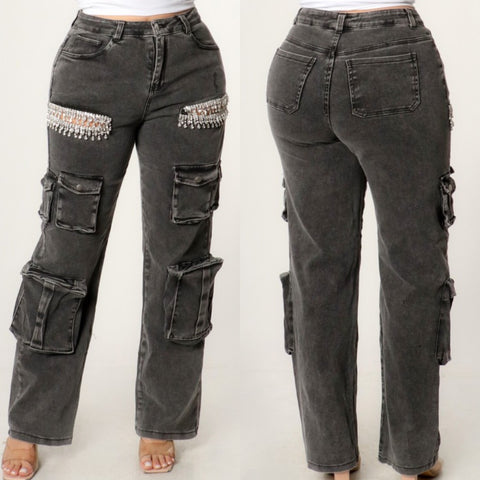 Bling cargo jeans