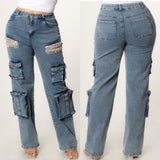 Bling cargo jeans